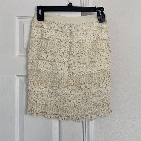 Blue Rain creamy white crochet skirt. - Picture 11 of 13